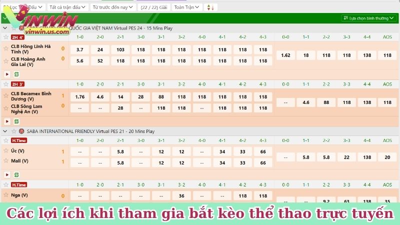 Các lợi ích khi tham gia bắt kèo thể thao trực tuyến
