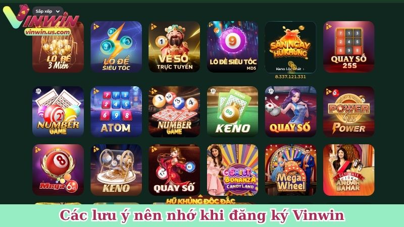 Các lưu ý nên nhớ khi đăng ký Vinwin