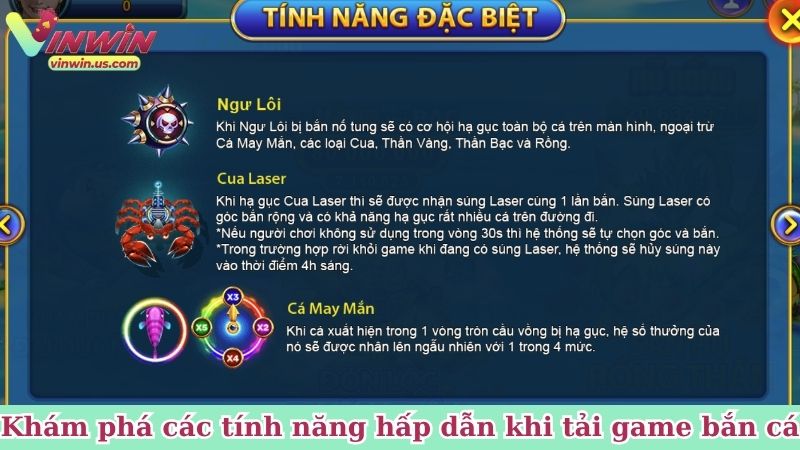 Khám phá các tính năng hấp dẫn khi tải game bắn cá